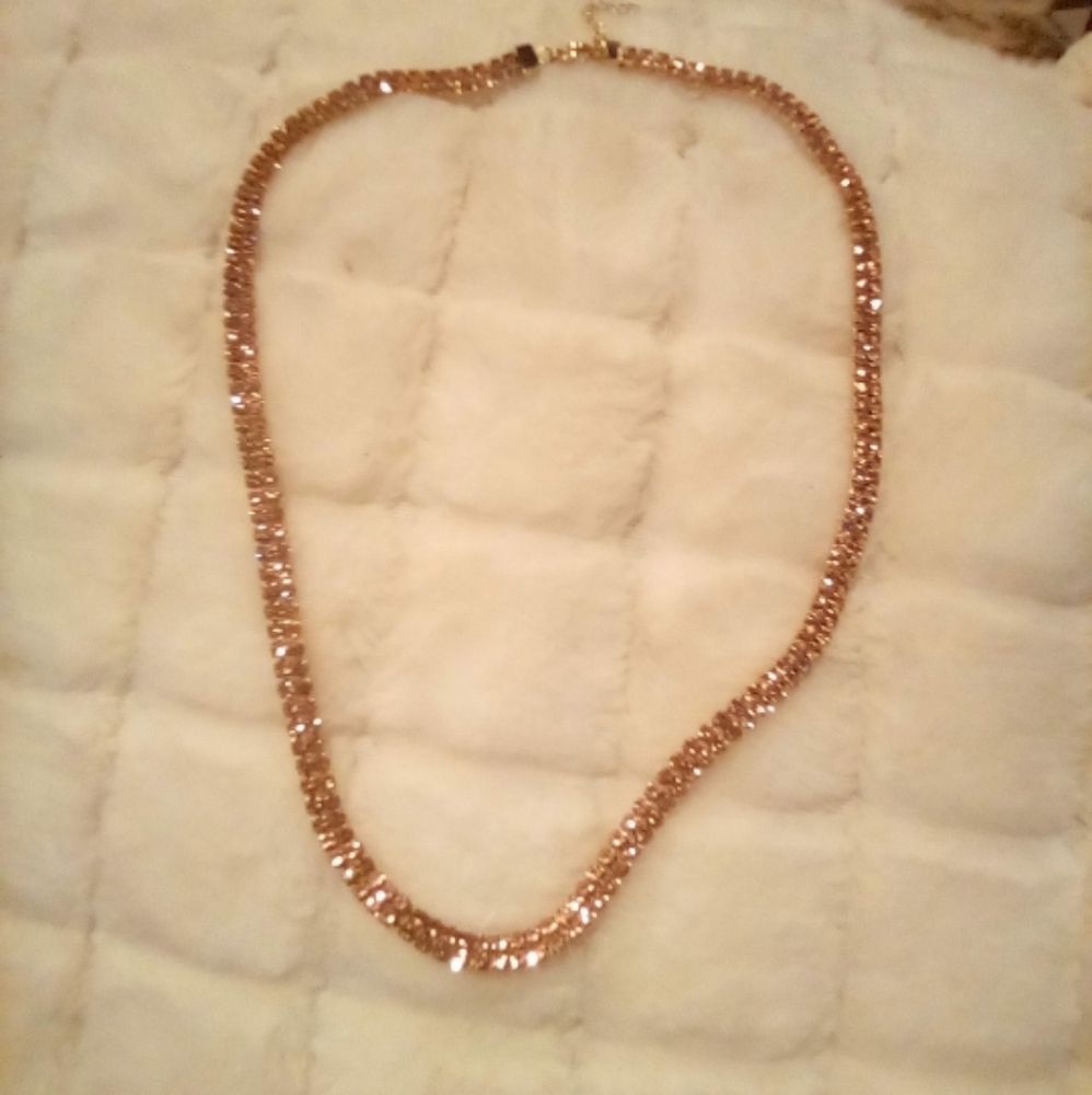 Elegant Tennis Gold-Tone Necklace
